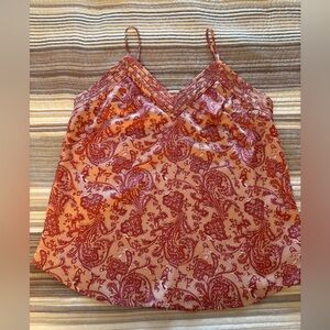 Express Paisley Button Pink Cami Size Medium